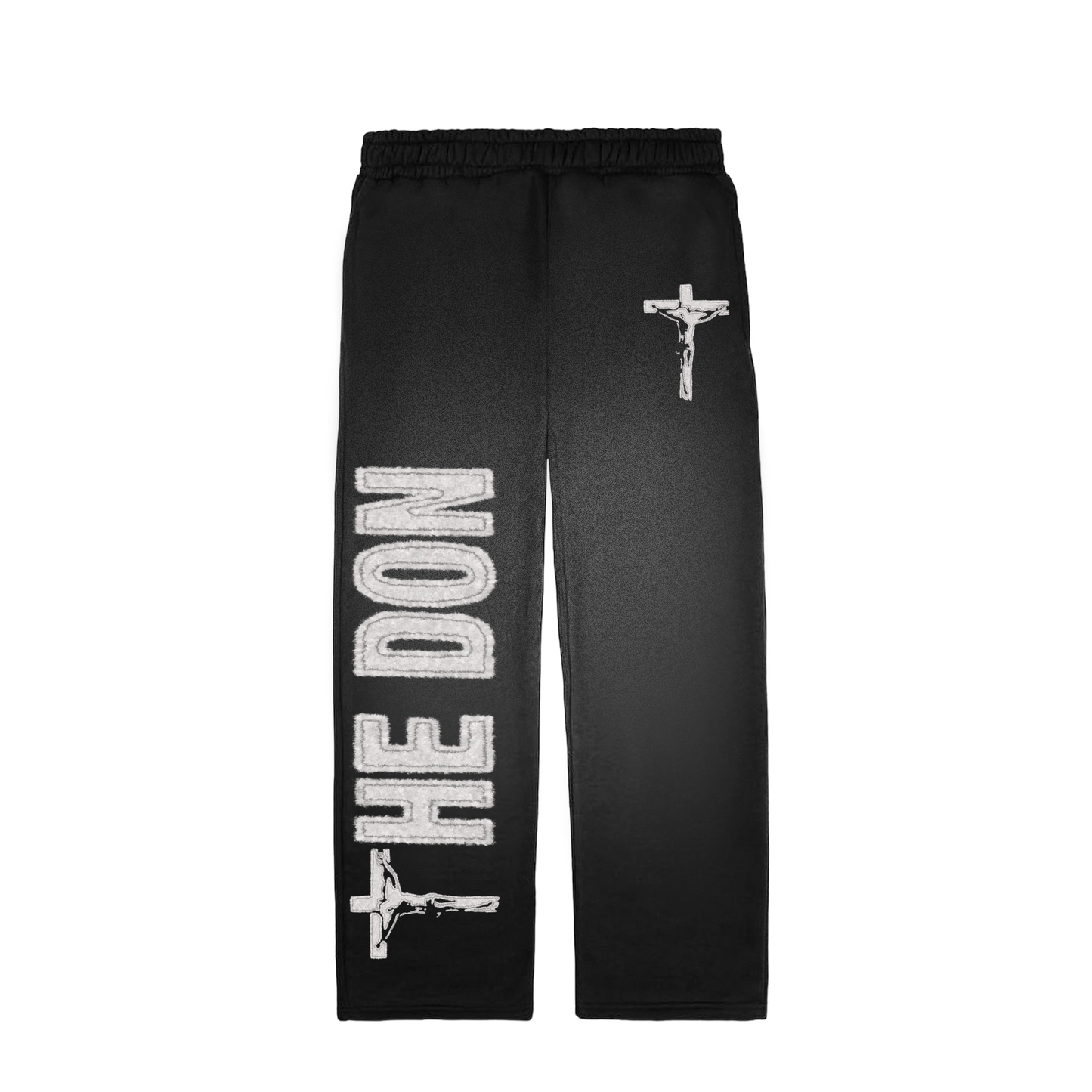 Black Acid Wash "Jesus Sacrifice" Pants