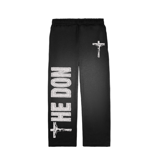 Black Acid Wash "Jesus Sacrifice" Pants